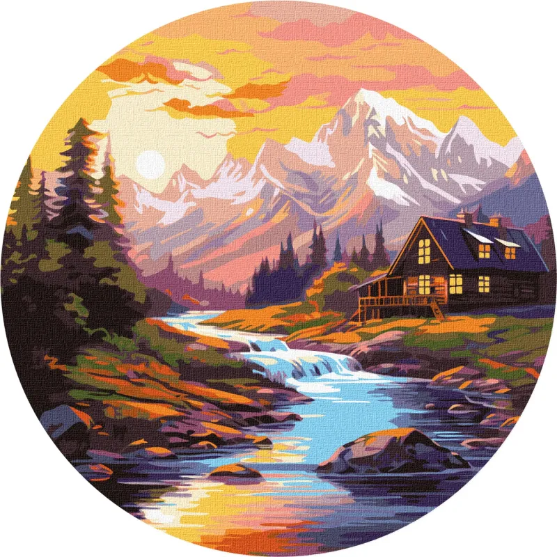 Картина за номерами - Будинок біля річки ©art_selena_ua