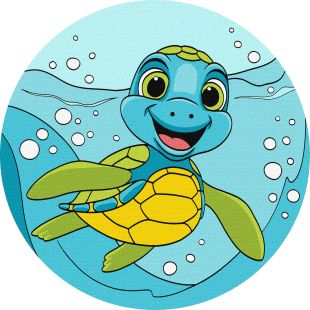Painting by numbers - An adorable turtle ©art_selena_ua
