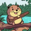 Painting by numbers - A cheerful beaver ©art_selena_ua