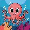 Painting by numbers - Summer. The jolly octopus ©art_selena_ua
