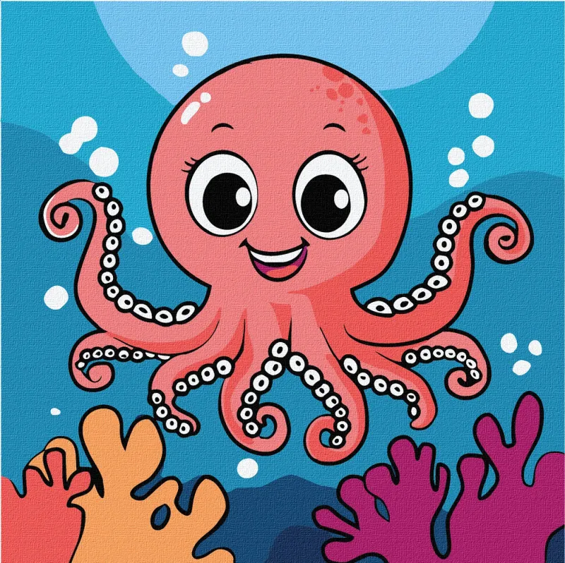 Painting by numbers - Summer. The jolly octopus ©art_selena_ua