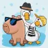 Painting by numbers - Capybara and friends