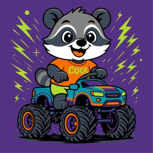 Painting by numbers - Raccoon on a car ©art_selena_ua