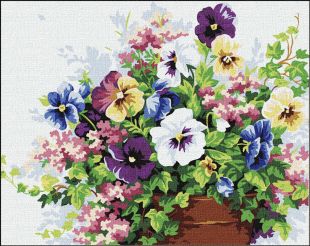 Painting by numbers - Garden pansies 