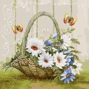 Painting by numbers - The basket of happiness 