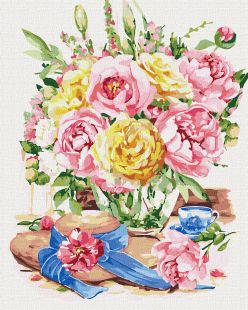 Painting by numbers - Freshness of peonies 