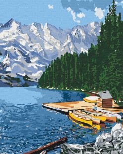 Painting by numbers - A mountain lake 