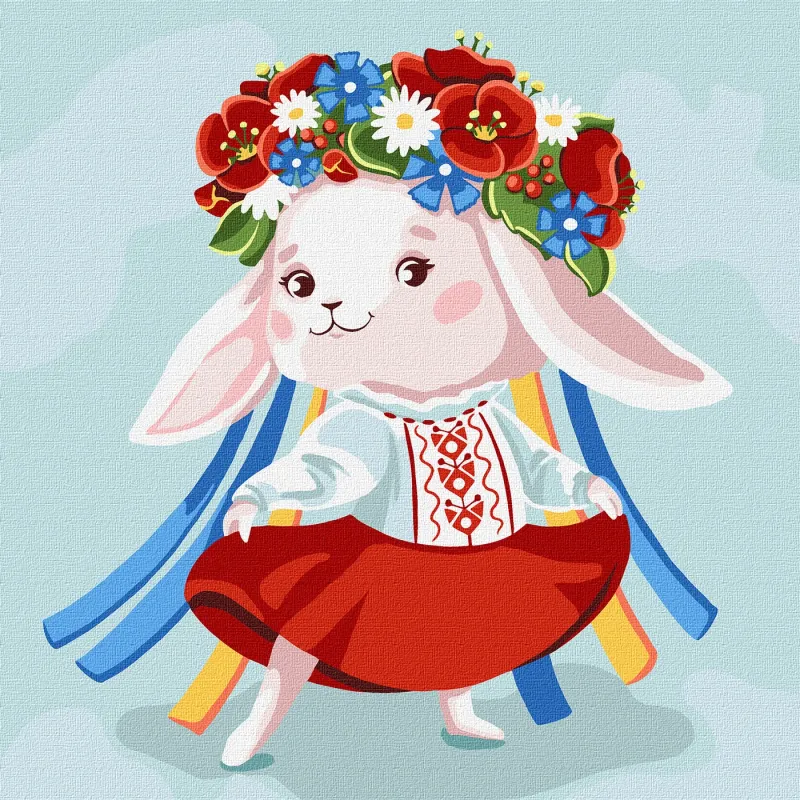 Картина по номерам - Зайка-украиночка ©Екатерина Валерьева