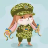 Картина за номерами - Зайка-захисниця ©Катерина Валерьїва