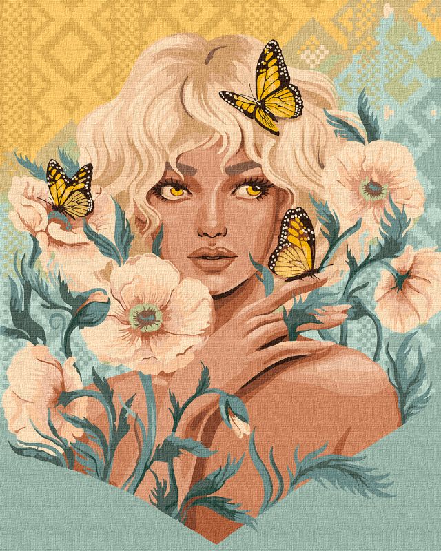 Painting by numbers - A girl with butterflies ©pollypop92