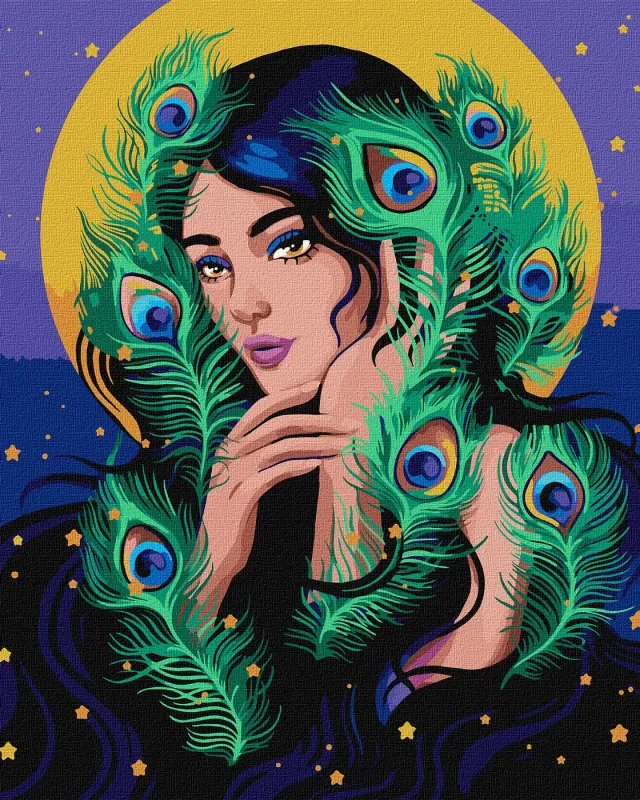 Картина за номерами - Загадкова дівчина ©pollypop92