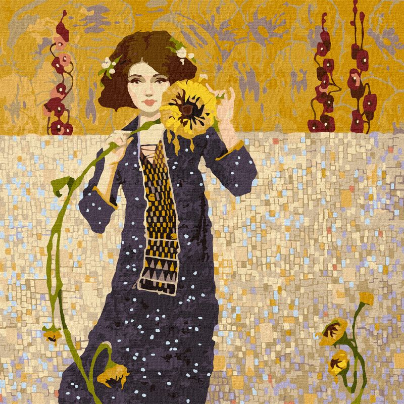 Painting by numbers - Girl with a sunflower ©tolstukhin artem