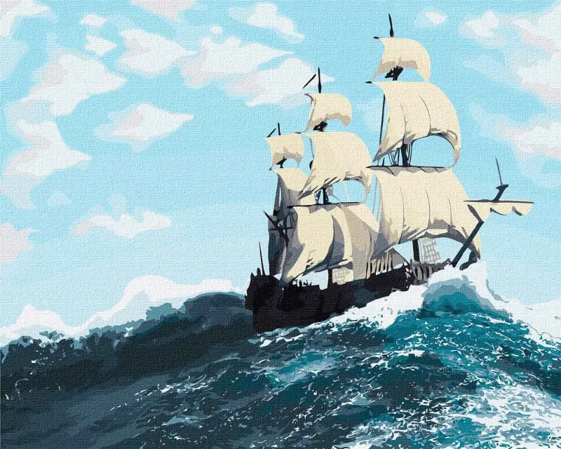 Painting by numbers - Stormy waves 