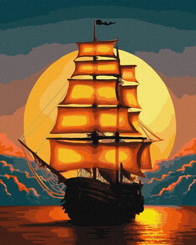 Картина за номерами - Помаранчеві вітрила ©art_selena_ua