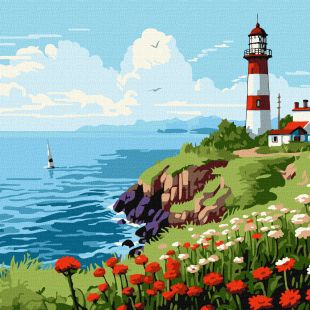Картина за номерами - Маяк на горизонті ©art_selena_ua