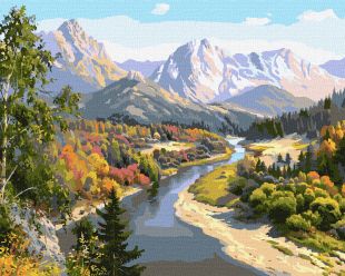 Картина за номерами - Осінь в горах