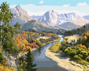 Картина за номерами - Осінь в горах