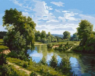 Картина за номерами - Літній пейзаж ©Сергій Лобач