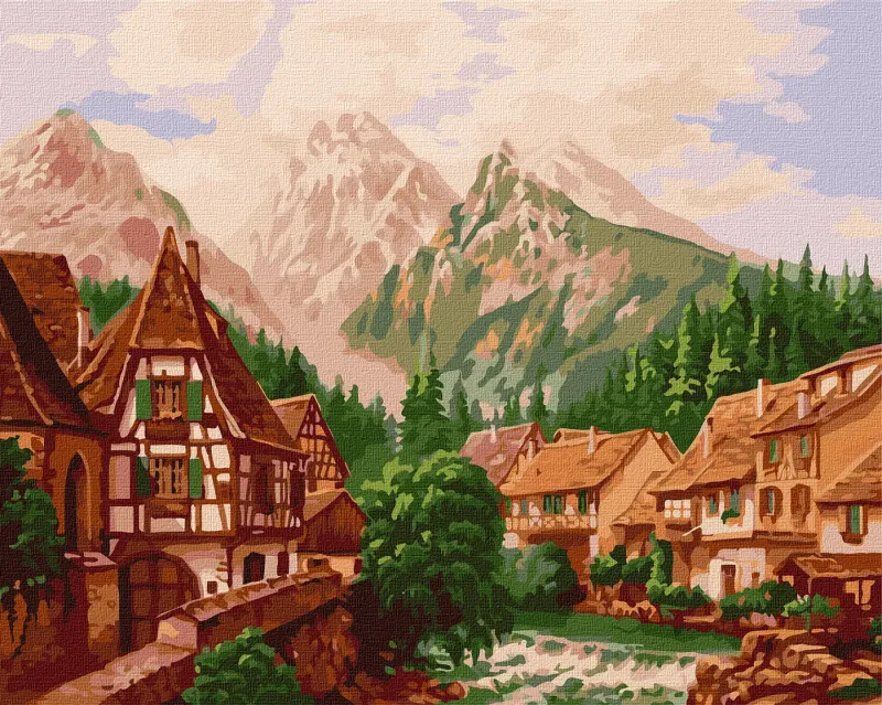 Картина за номерами - Містечко в горах ©Сергій Лобач