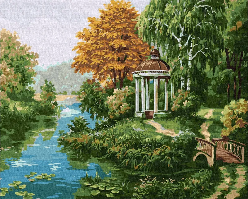 Картина за номерами - Альтанка біля річки ©Сергій Лобач