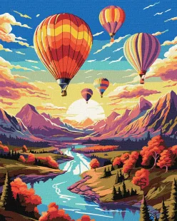 Картина за номерами - Політ на повітряній кулі ©art_selena_ua