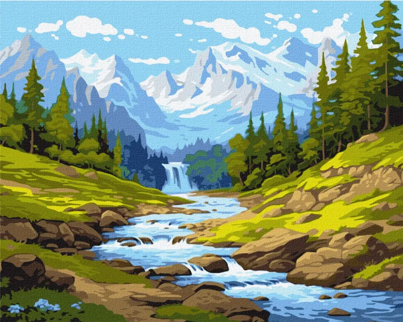 Картина по номерам - Ручей в горах ©art_selena_ua