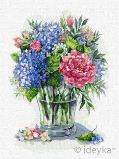 Painting by numbers - Azure hydrangea
