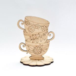 Фігурка з фанери - Tea Time. Чашки трав'яні