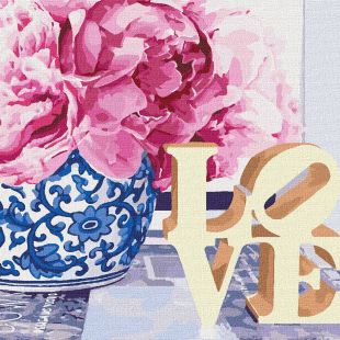 Painting by numbers - Love with a gold paint 