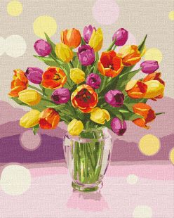 Painting by numbers - Sunny tulips 