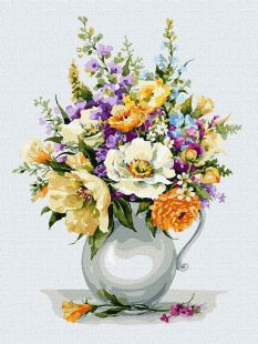 Painting by numbers - Magic bouquet of flowers