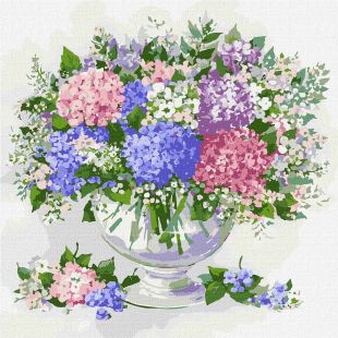 Painting by numbers - Blooming hydrangea
