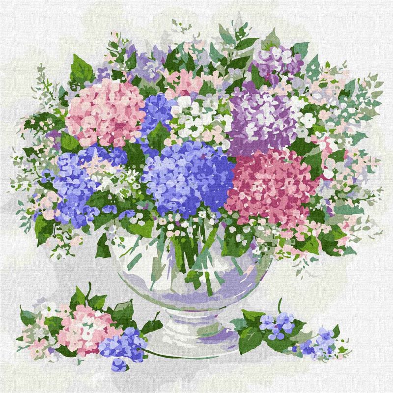 Painting by numbers - Blooming hydrangea