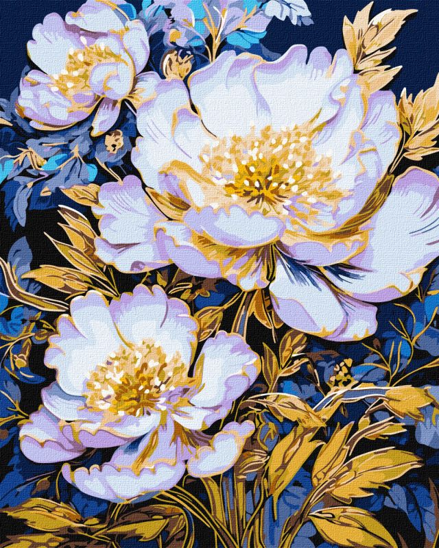 Картина по номерам - Элегантные цветы с красками металлик extra ©victoria_art___