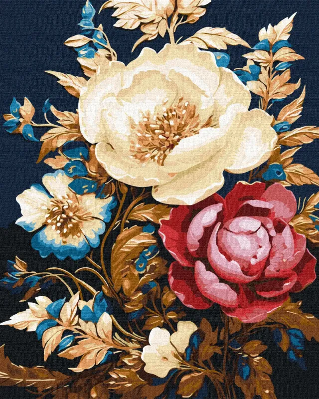 Картина за номерами - Квіткове диво з фарбами металік extra ©victoria_art___