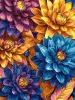 Картина по номерам - Яркие георгины с красками металлик extra ©art_selena_ua