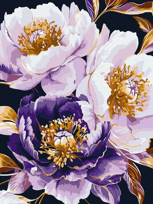 Painting by numbers - The purple charm with extra metallic paints ©victoria_art___
