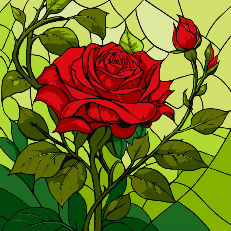 Painting by numbers - Stained glass window. Rose ©art_selena_ua