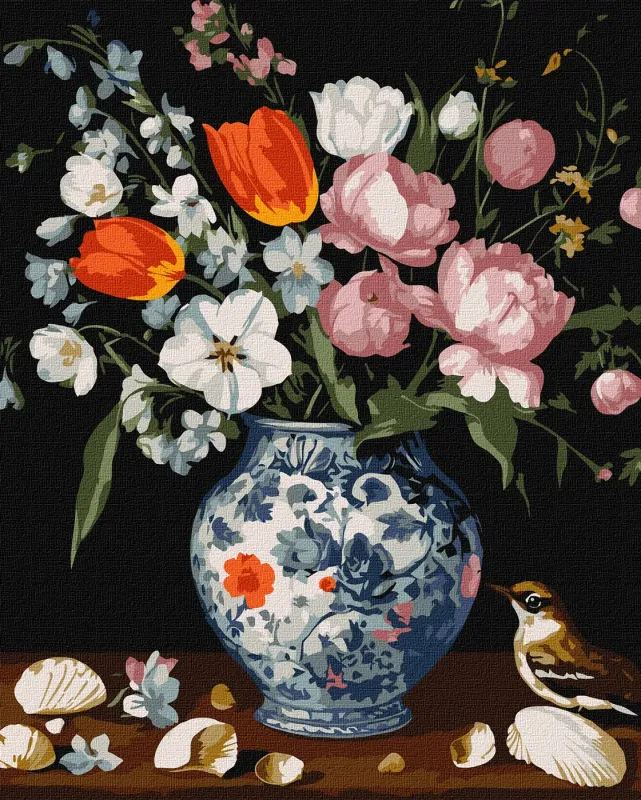 Картина по номерам - Букет в красивой вазе ©art_selena_ua
