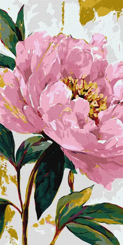 Картина за номерами - М'які барви півонії з фарбами металік ©art_selena_ua