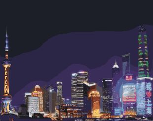 Painting by numbers - The night Shanghai 