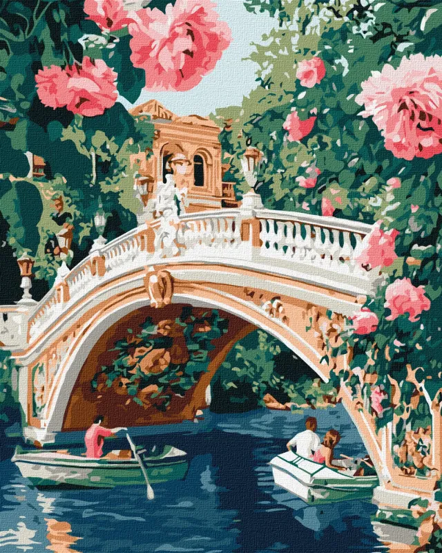 Картина за номерами - Міст та квіти ©art_selena_ua