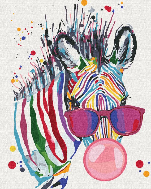 Painting by numbers - Bright zebra 