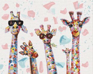Painting by numbers - Funny giraffes 