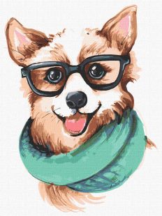 Painting by numbers - Stylish corgi