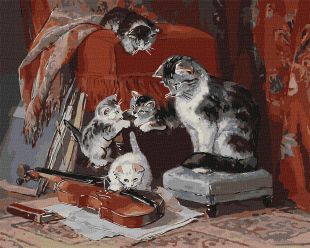 Картина за номерами - Маленькі музиканти ©Henriette Ronner-Knip