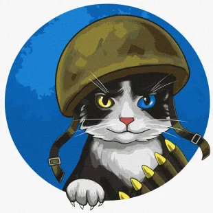 Картина за номерами - Войовничий котик ©art.irina.pass