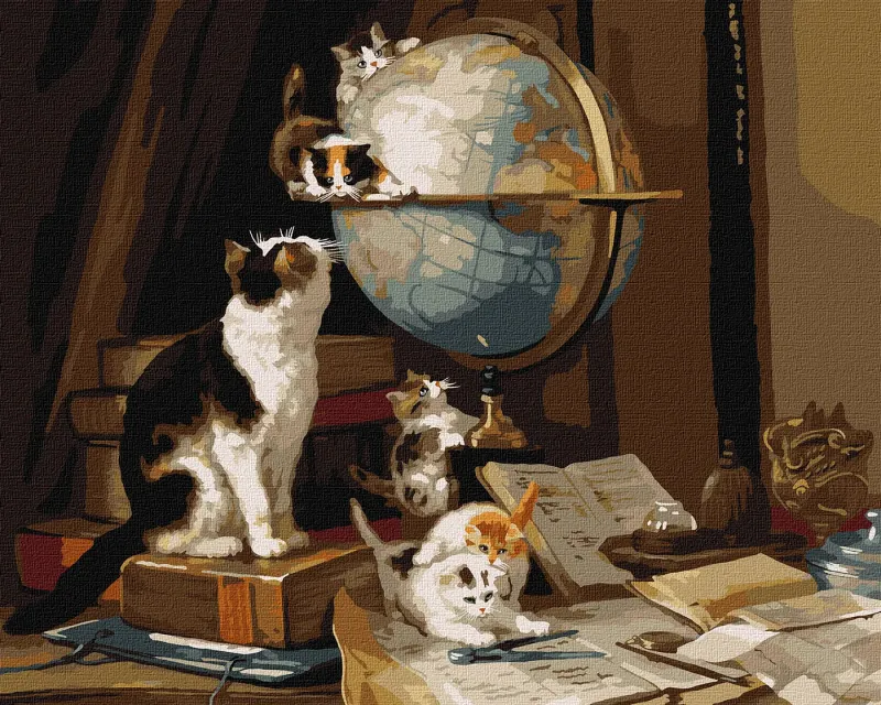 Картина за номерами - Допитливі кошенята ©Henriette Ronner-Knip