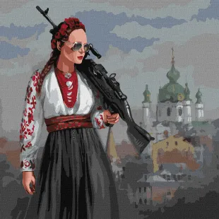 Картина за номерами - ''Красавіца'' терпіти не буде! ©Коcтянтин Качановський