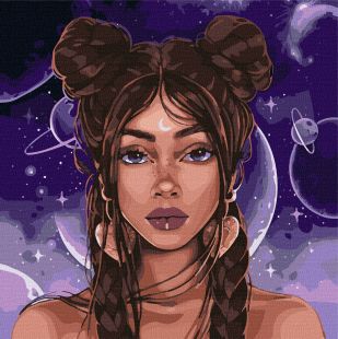 Painting by numbers - Space look ©lien_illustration